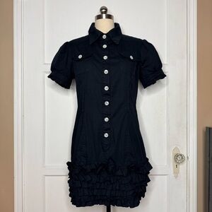 Oh Yes black button up dress